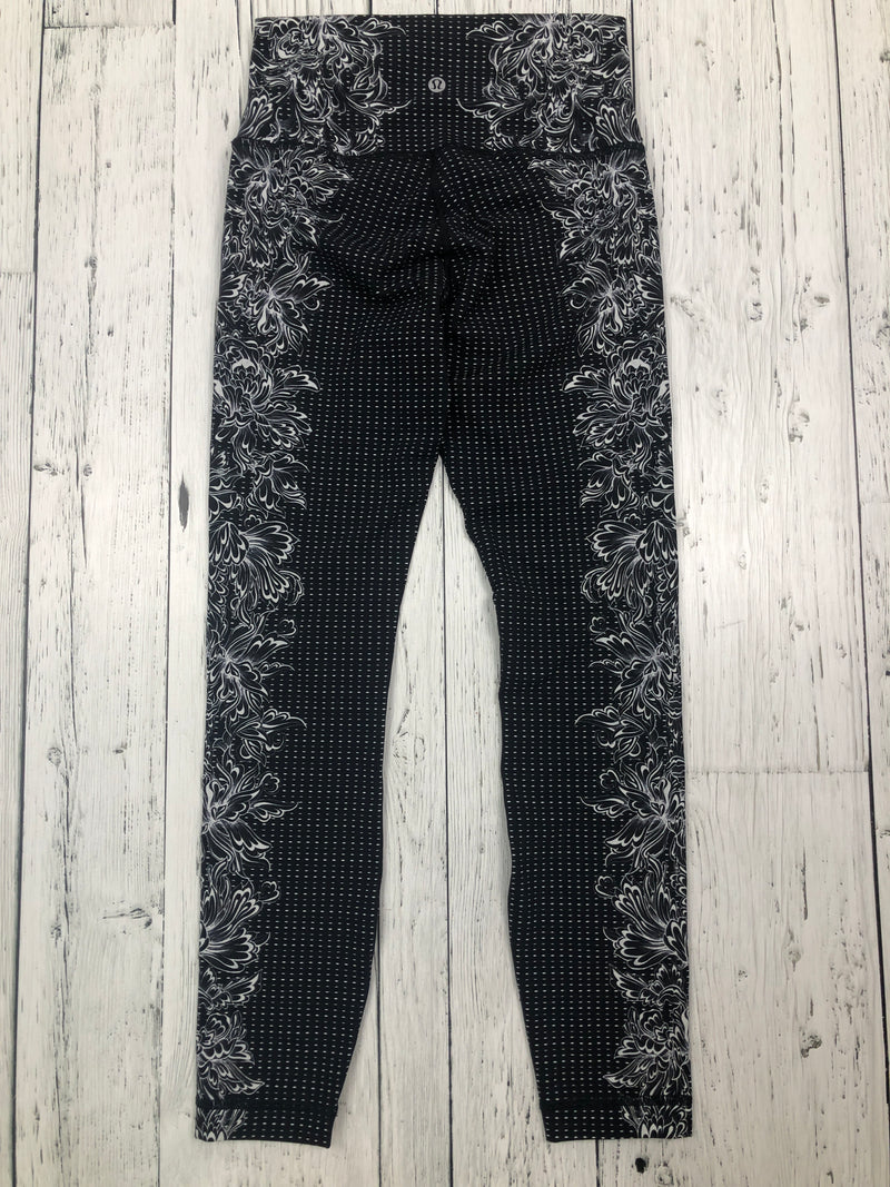 lululemon black white patterned leggings - Hers S