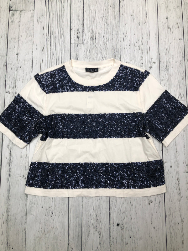 J.crew white navy sparkle shirt - Hers M