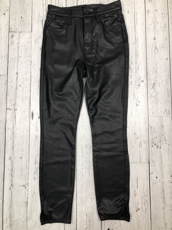 Mother black high waisted vamp leather pants - Hers XS/25