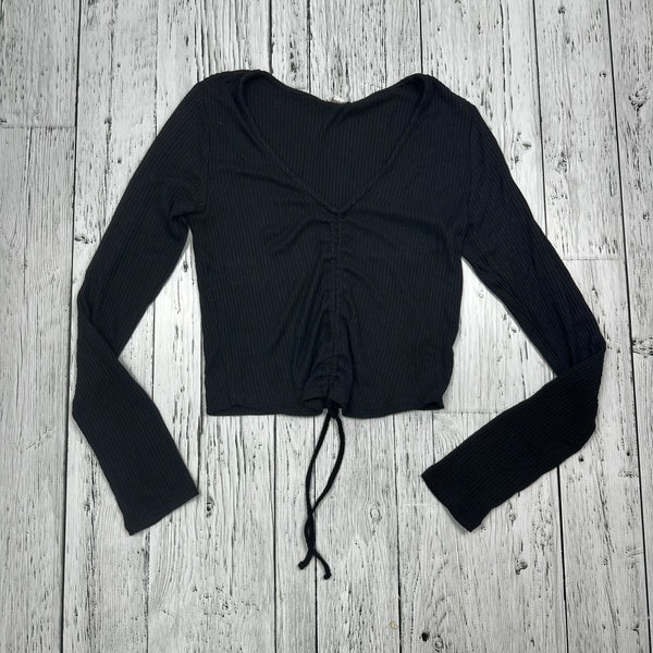 Garage Black Cinched Crop Top - Hers M