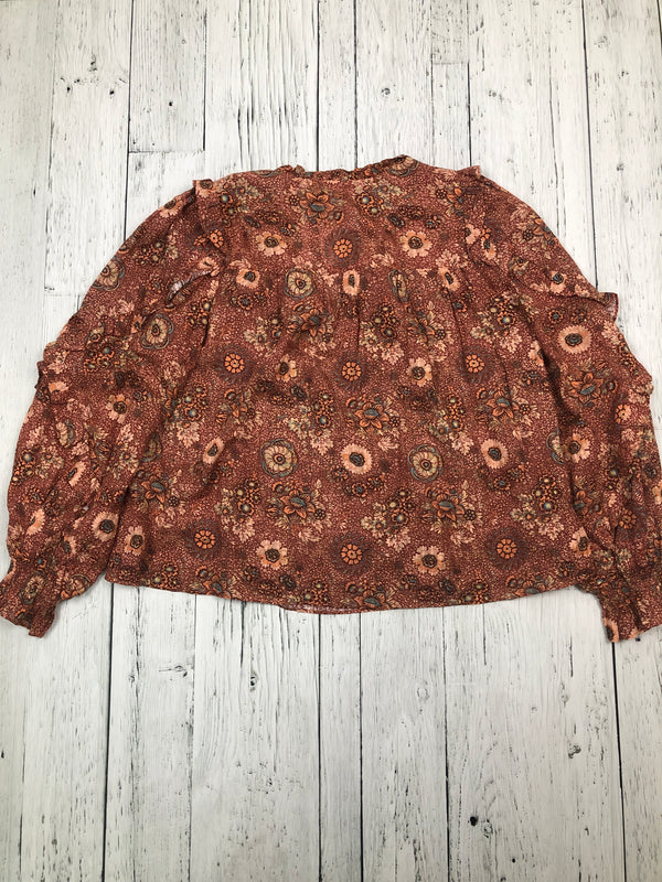 Ulla Johnson burgundy orange patterned shirt - Hers S/6