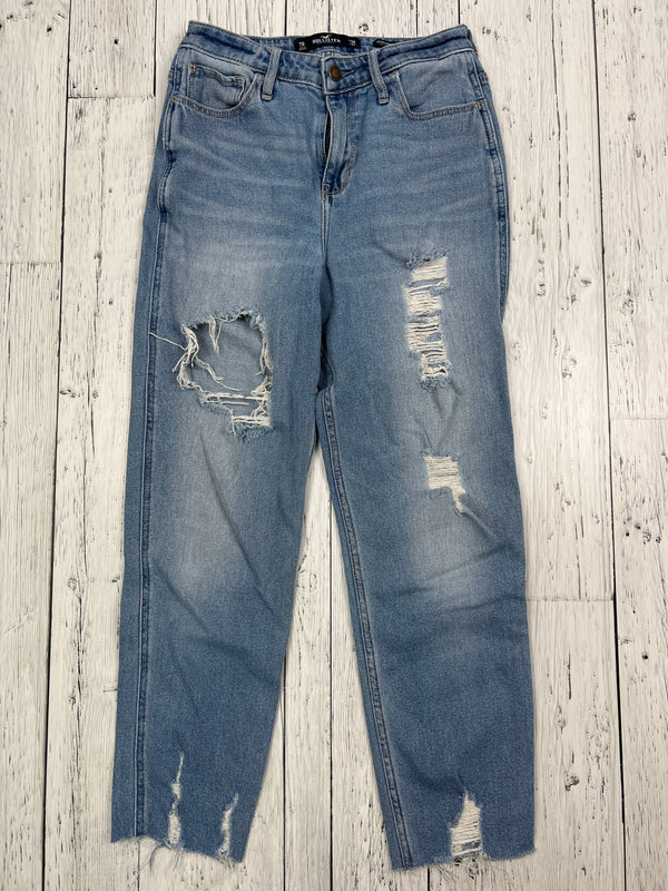 Hollister blue distressed ultra high rise mom jeans - Hers M/28