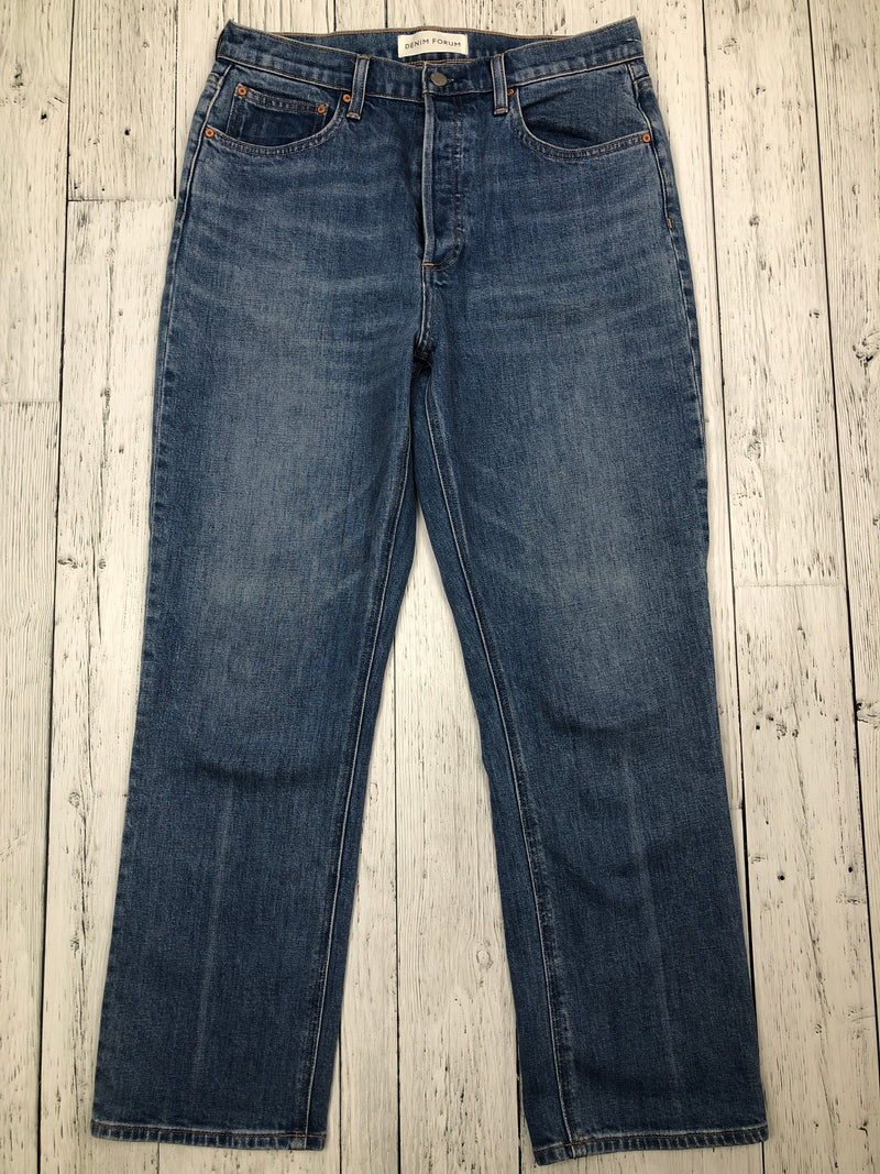 Denim Forum Arlo high rise straight blue jeans - Hers M/30