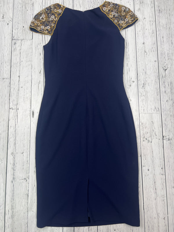 Badgley Mischka navy blue gold dress - Hers M/8