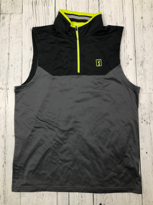 PGA TOUR grey black golf shirt - His L