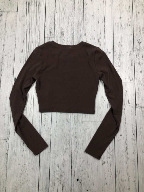 Garage brown cropped long sleeve - Hers S