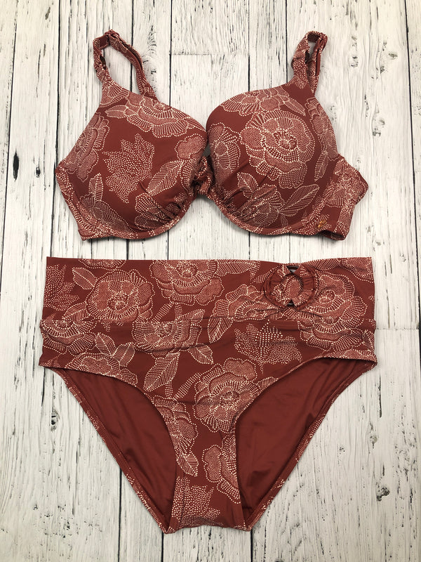 Turquoise patterned red white bikini - Hers M/DD