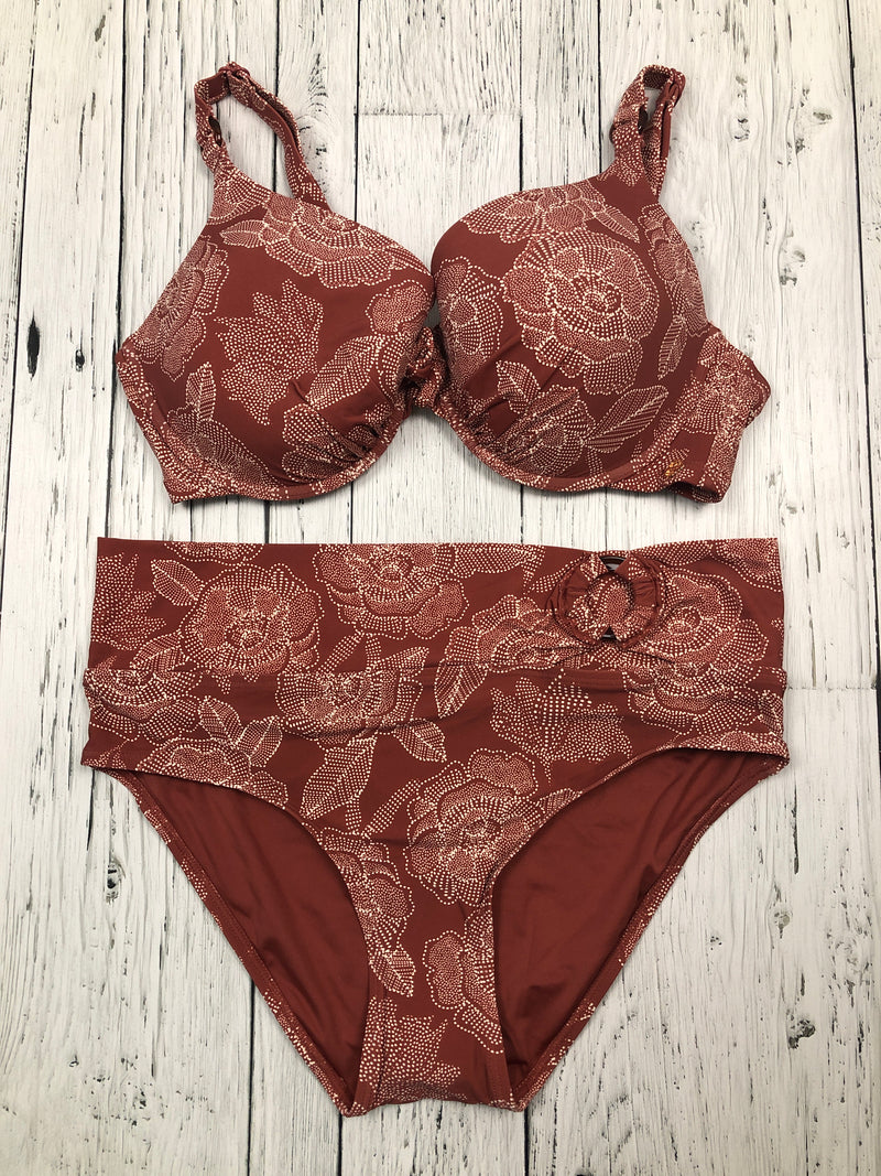 Turquoise patterned red white bikini - Hers M/DD