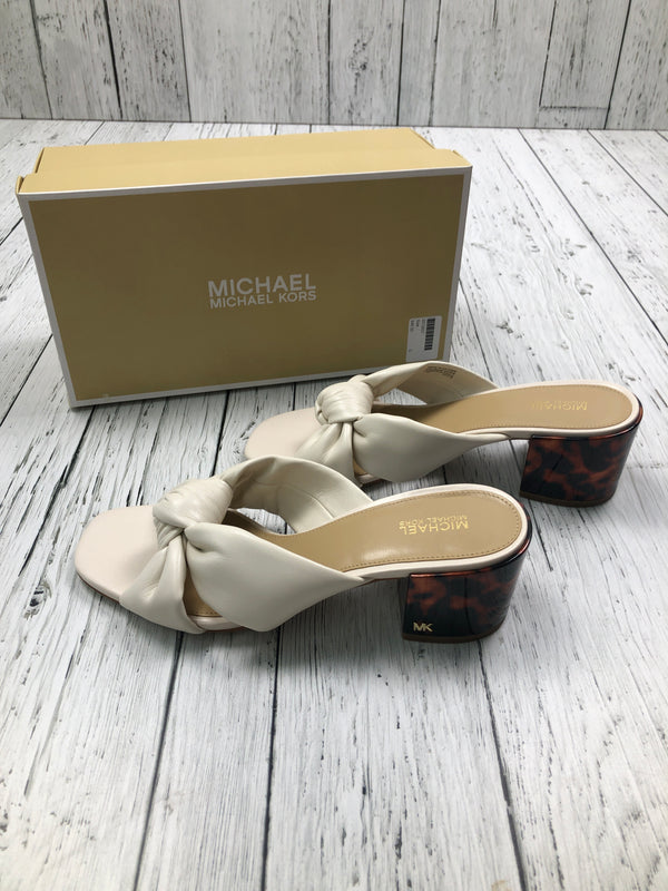 Michael Kors white brown heels - Hers 7.5