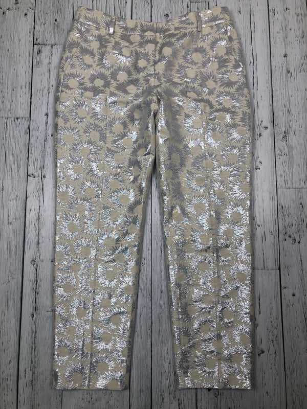 Max Mara weekend silver white patterned pants - Hers M/8