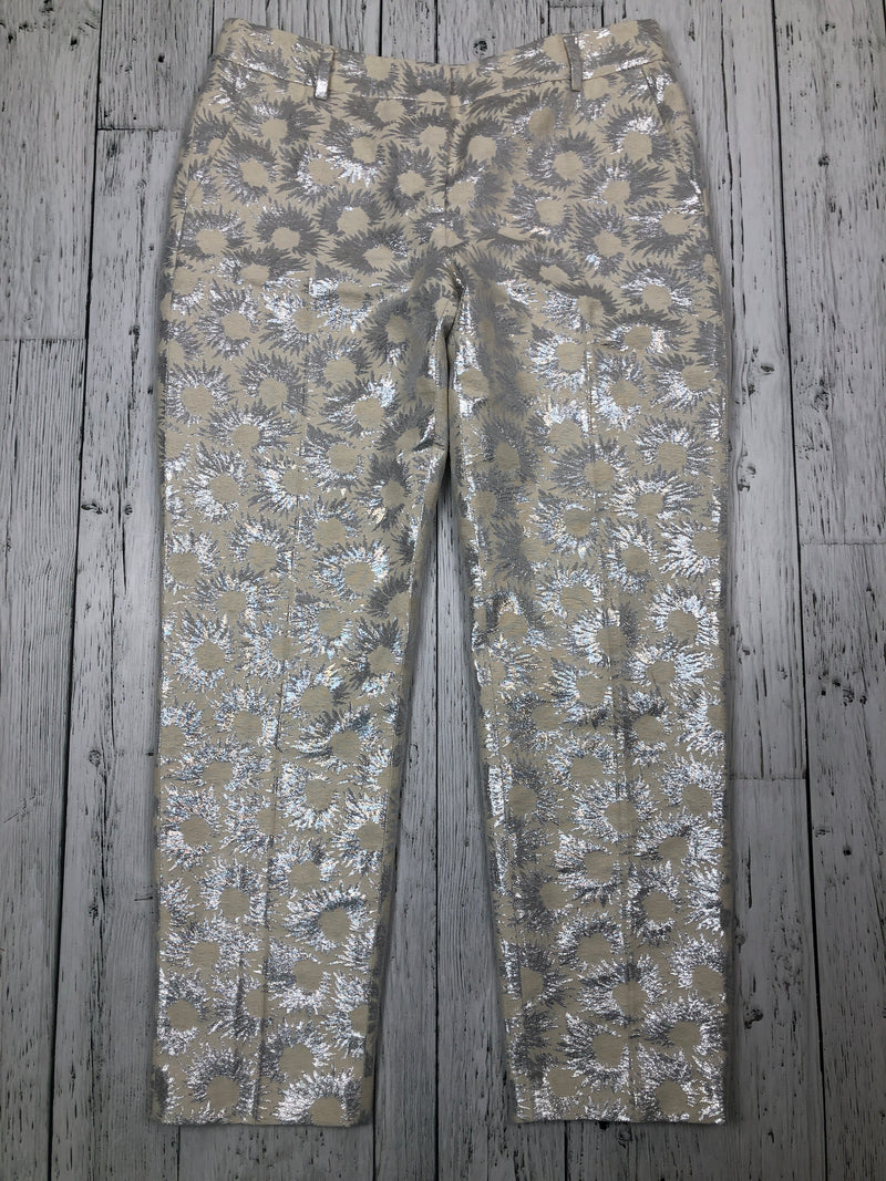 Max Mara weekend silver white patterned pants - Hers M/8