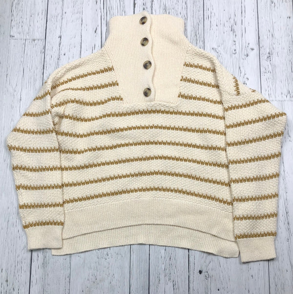 Madewell white brown striped sweater - Hers L