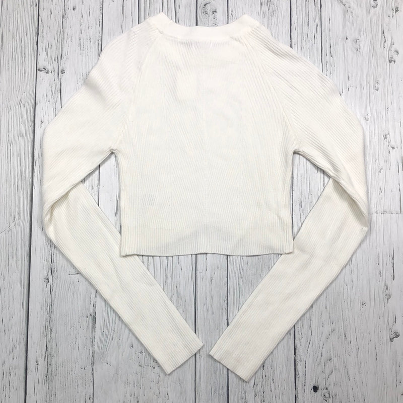 Garage white cropped long sleeve - Hers XS