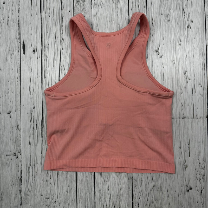 lululemon Pink Ribbed Crop Tank Top - Hers 6