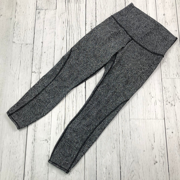 lululemon black white patterned leggings - Hers S/6