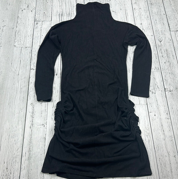 Anthropologie Black Ribbed Cinched Sweater Dress - Hers M
