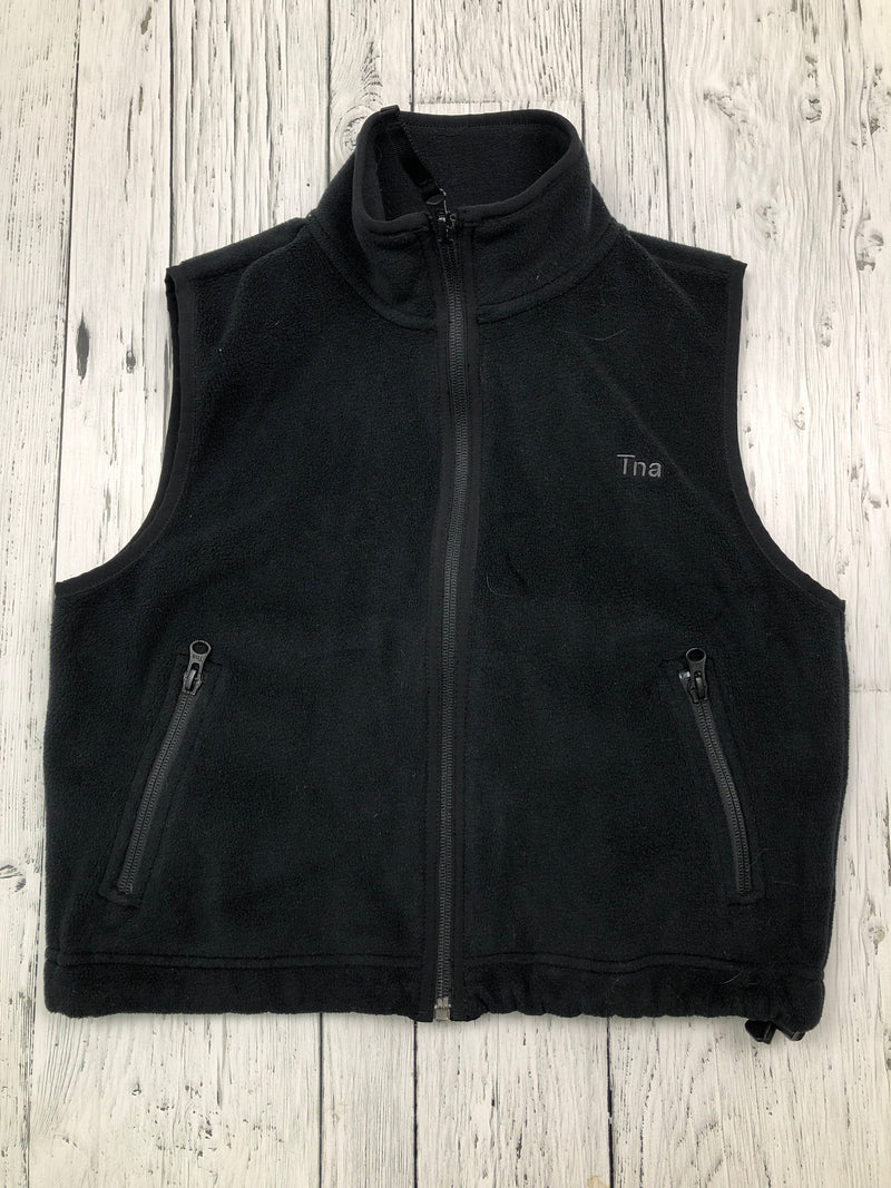 Tna Aritzia black cropped fleece vest - Hers XXS