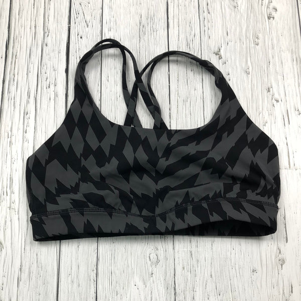 lululemon black grey patterned sports bra - Hers M/8