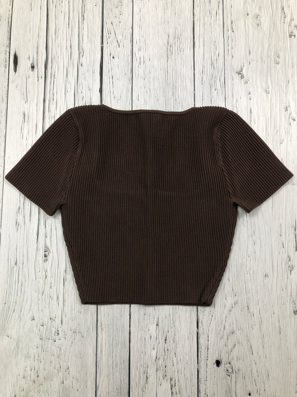 Babaton Aritzia brown cropped t-shirt - Hers XXS