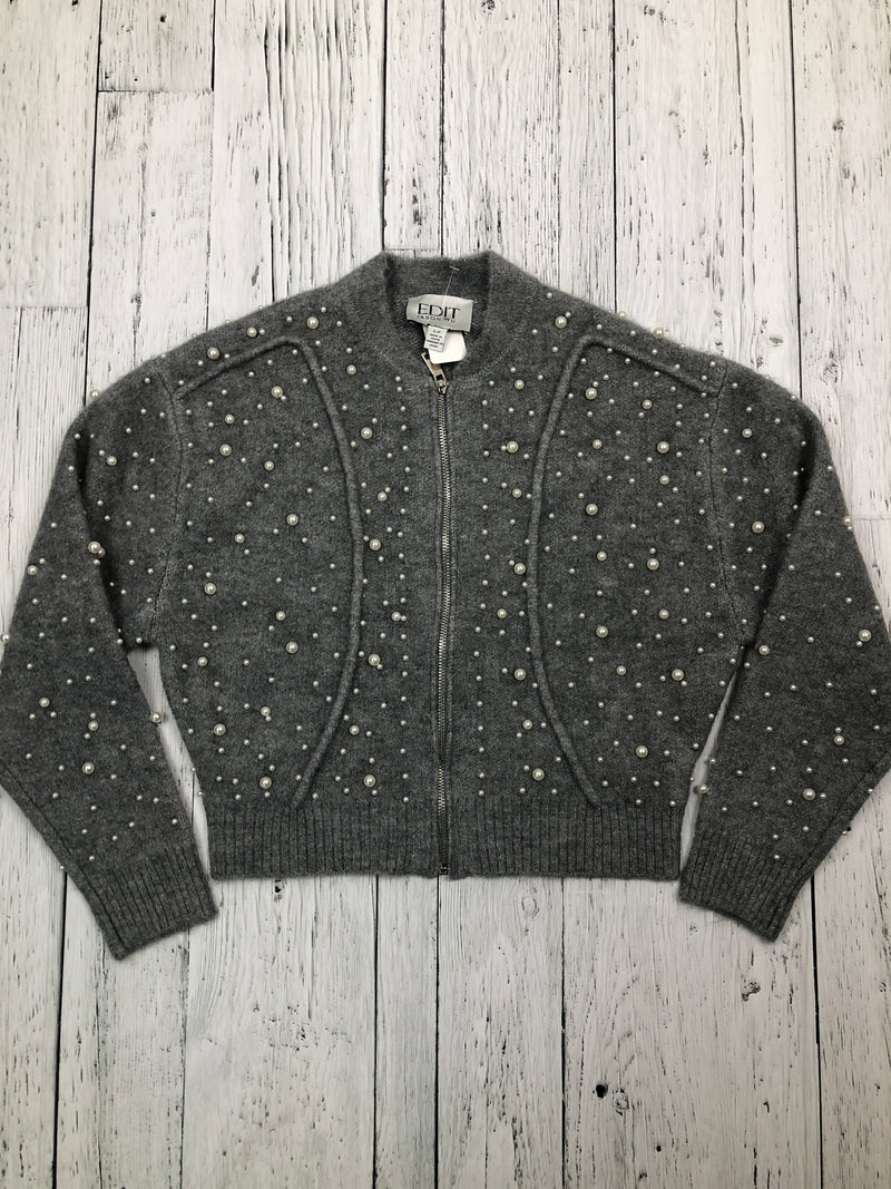 Edit grey pearl sweater - Hers S