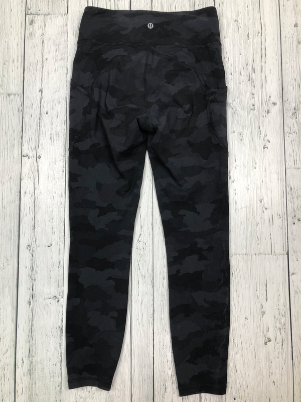 lululemon black patterned leggings - Hers S/6