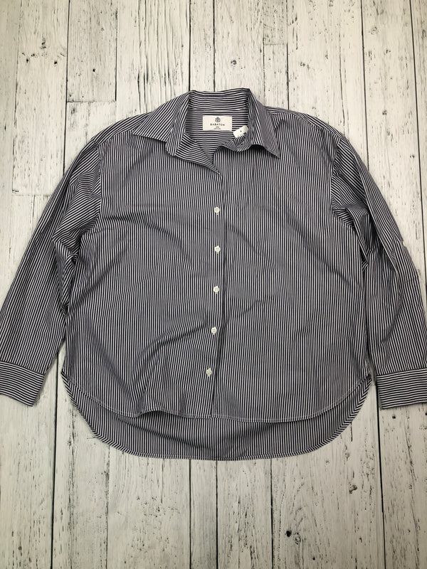 Babaton Aritzia white grey striped button up shirt - Hers XXS