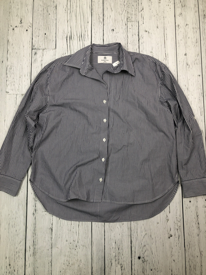 Babaton Aritzia white grey striped button up shirt - Hers XXS