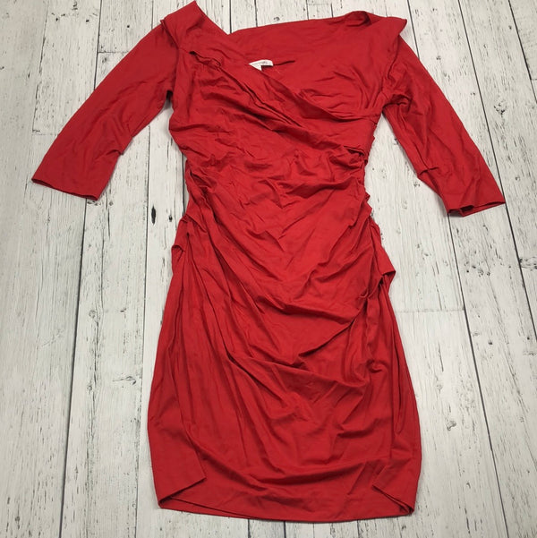 Diane Von Furstenberg Ruched Red Dress - Hers L
