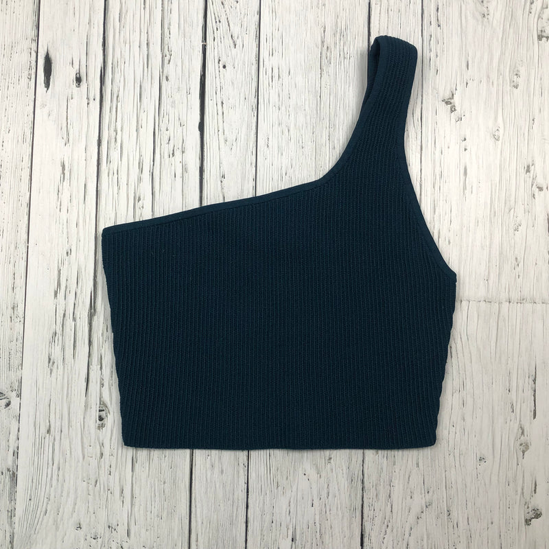 Aritzia Babaton Turqouise Ribbed Asymmetrical Tank Top - Hers M