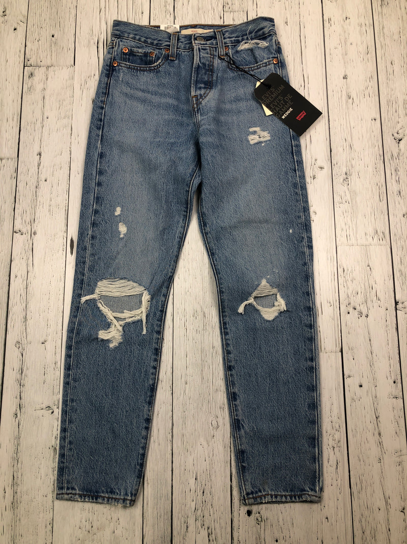 Levi’s blue distressed high rise jeans - Hers XS/25