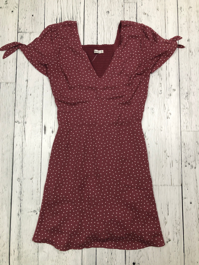 Abercrombie&Fitch burgundy white polka dot dress - Hers XS