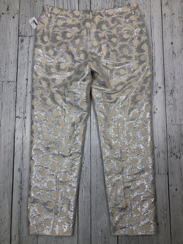 Max Mara weekend silver white patterned pants - Hers M/8