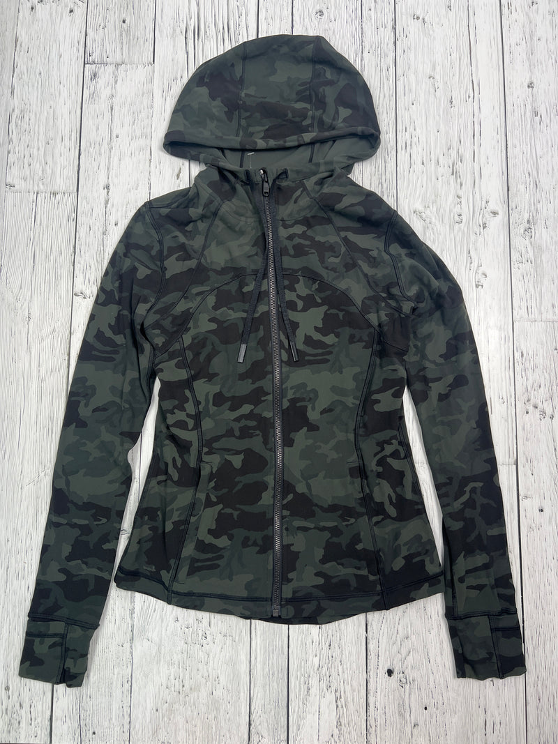 lululemon green camo patterned sweater - Hers M/8