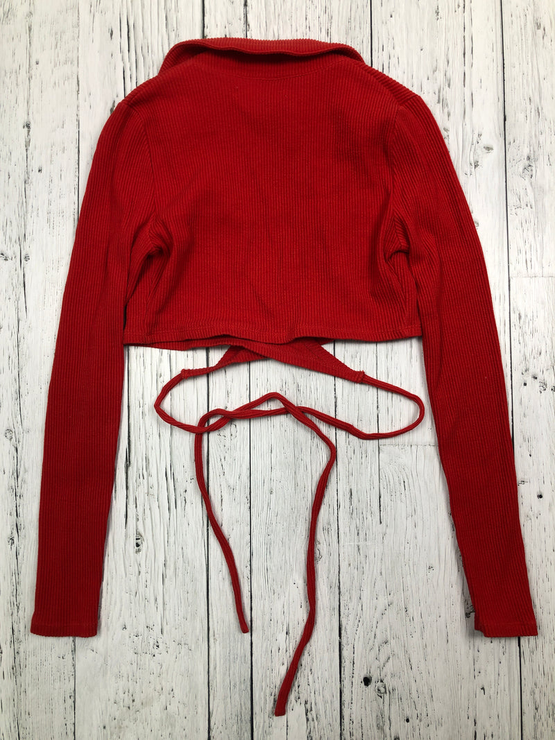 Oak+Fort red tie cropped shirt - Hers XS