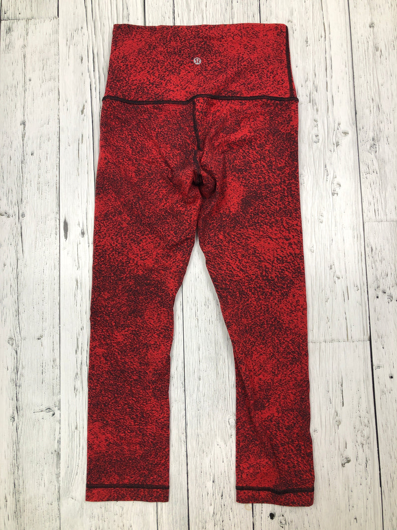 lululemon red patterned capris - Hers S/6