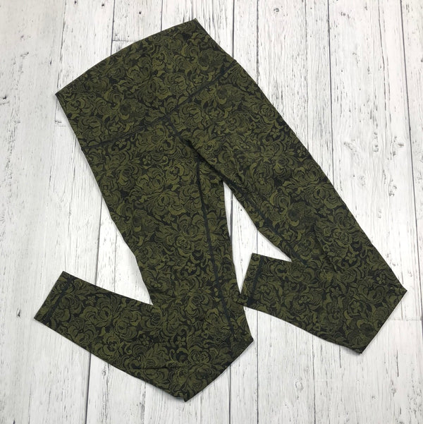 lululemon green black patterned leggings - Hers M/8