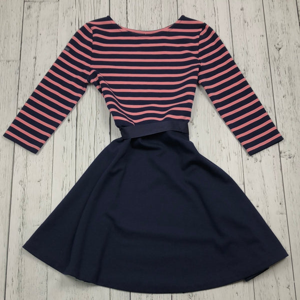 Polo Ralph Lauren Pink/Navy Striped Long Sleeve Dress - Girls 12