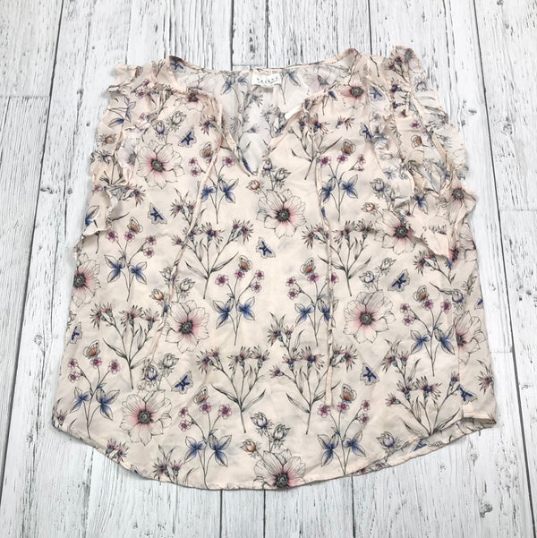 Velvet white floral shirt - Hers M