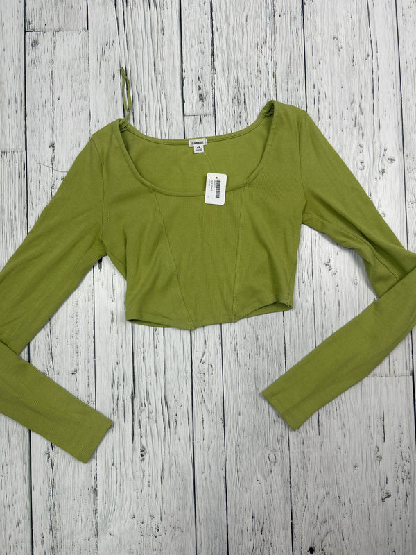 Garage Green crop long sleeve shirt - Hers S