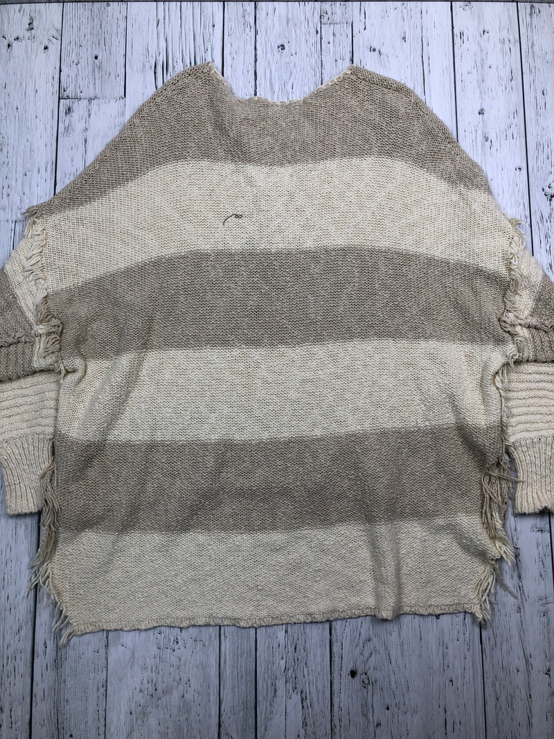 Free People brown beige striped knitted sweater - Hers S