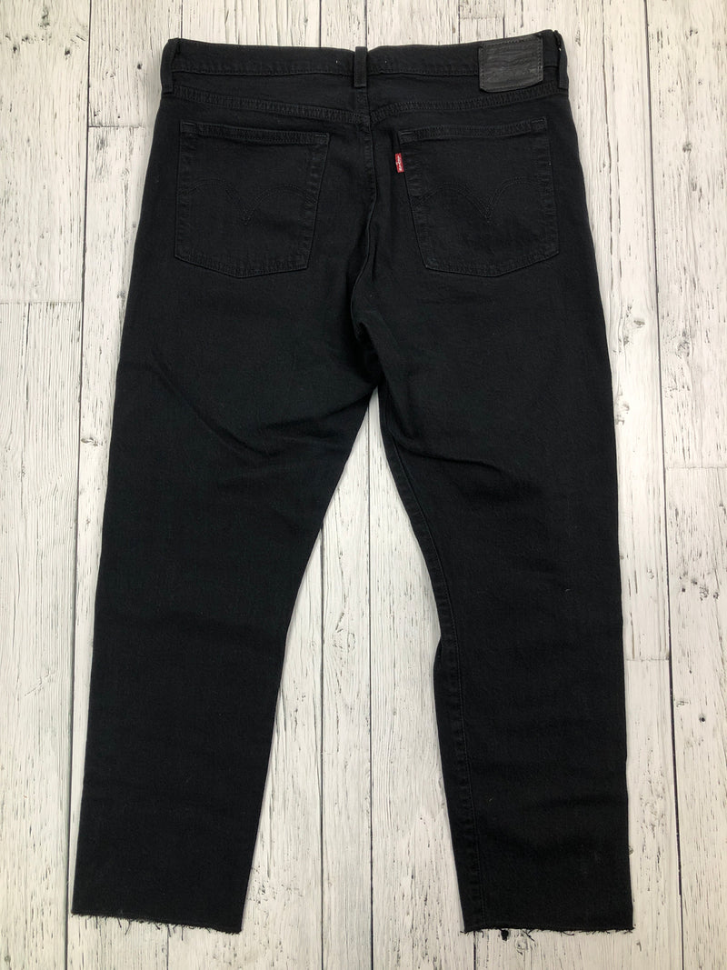 Levi’s black distressed wedgie jeans - Hers L/31