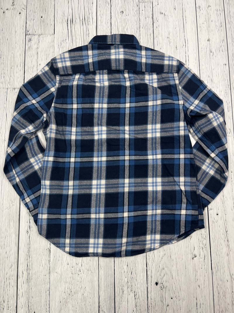 American Eagle blue white plaid flannel - His M