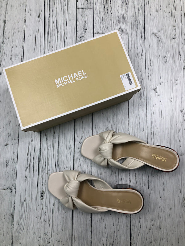 Michael Kors white brown heels - Hers 7.5