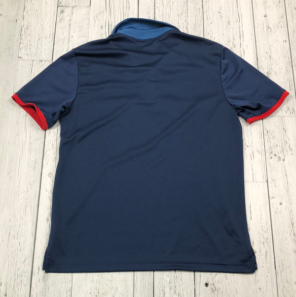 Adidas blue red patterned golf shirt - His M