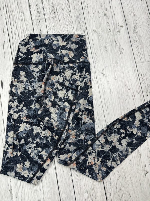 lululemon blue floral pattern leggings - Hers S/2