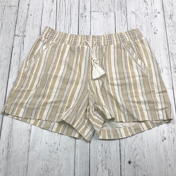 Briggs beige blue striped shorts - Hers L
