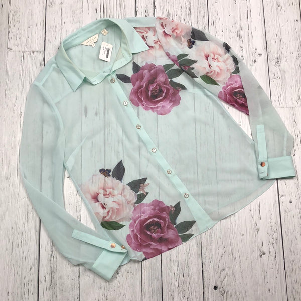 Ted Baker blue floral sheer shirt - Hers XS/1