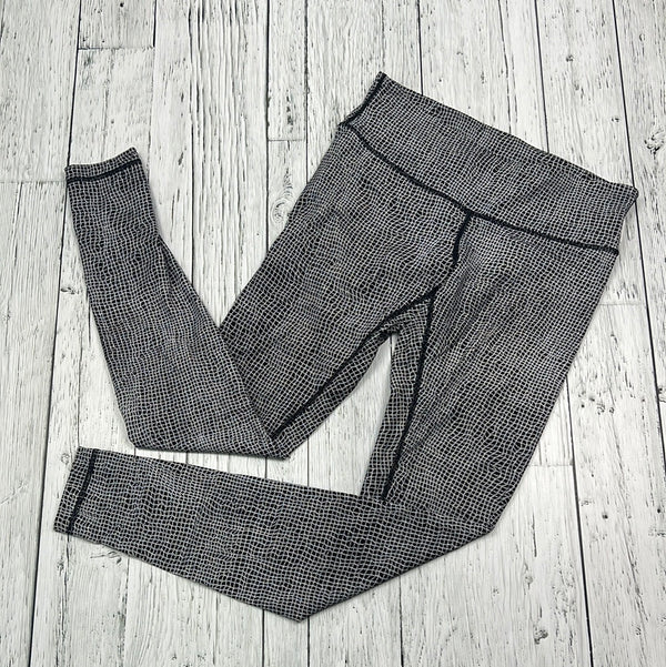 lululemon black white patterned leggings - Hers M/8