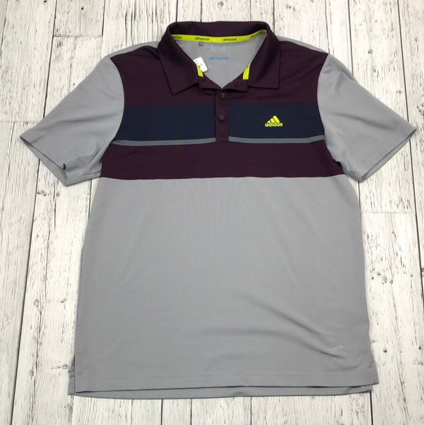 Adidas grey burgundy golf shirt - His M