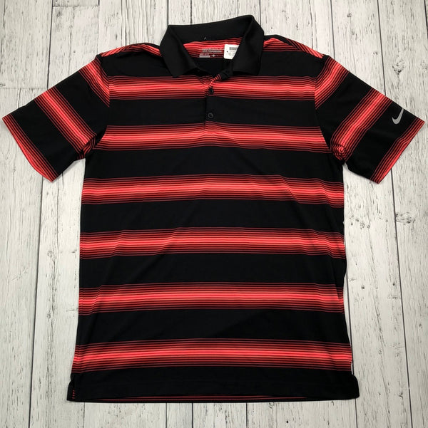 Nike red black striped golf shirt - His M